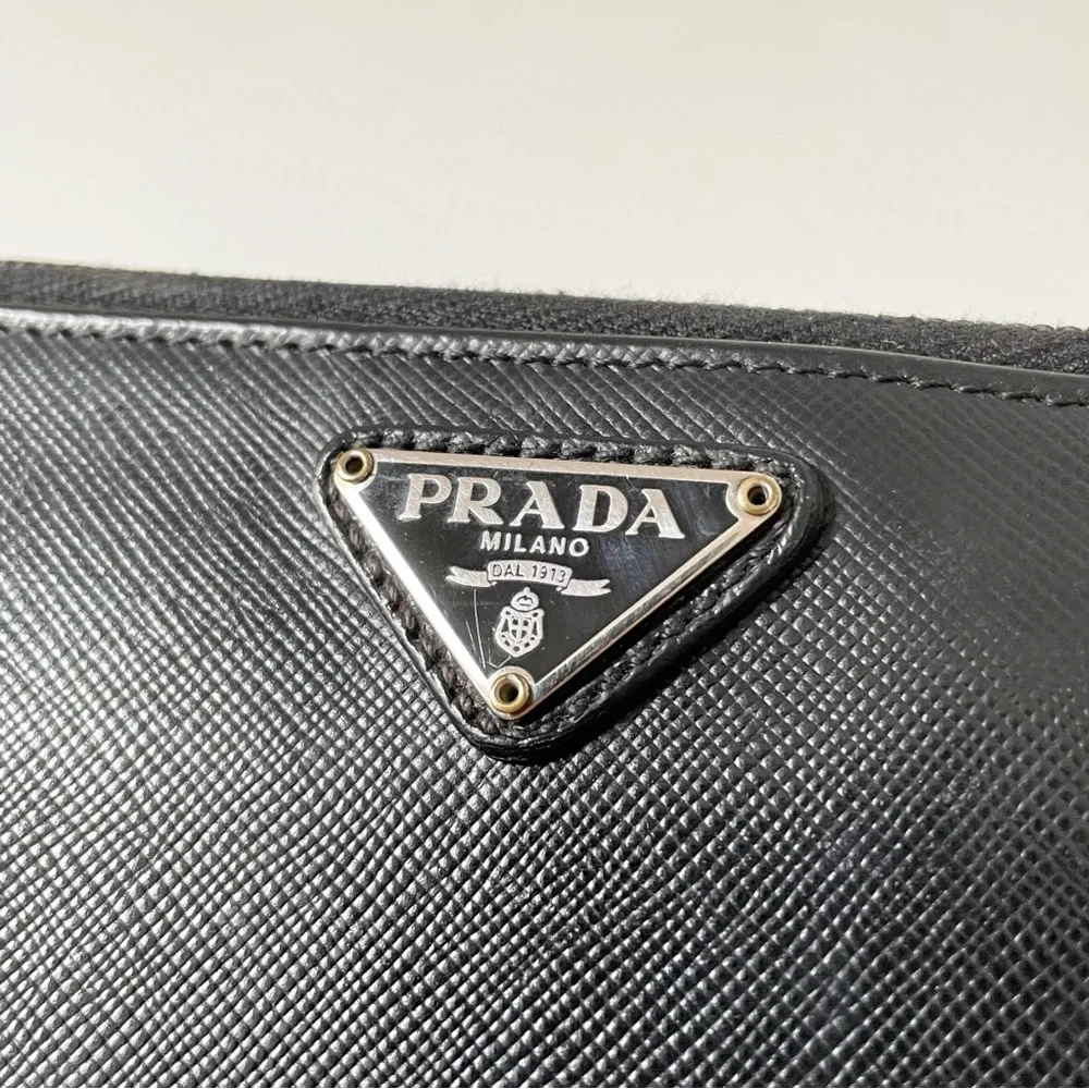 Authentic Prada Black Saffiano Leather Zip-Around Wallet - Picture 3 of 11